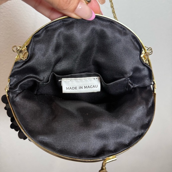 Vintage Black Beaded Sequin Fringe Clutch - Picture 3 of 6